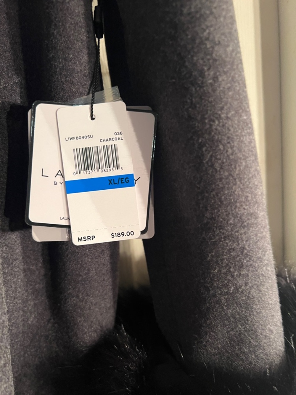 Lauren Ralph Lauren Black Hooded Jacket with Faux Fur Cuffs - Picture 5 of 5